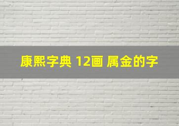 康熙字典 12画 属金的字